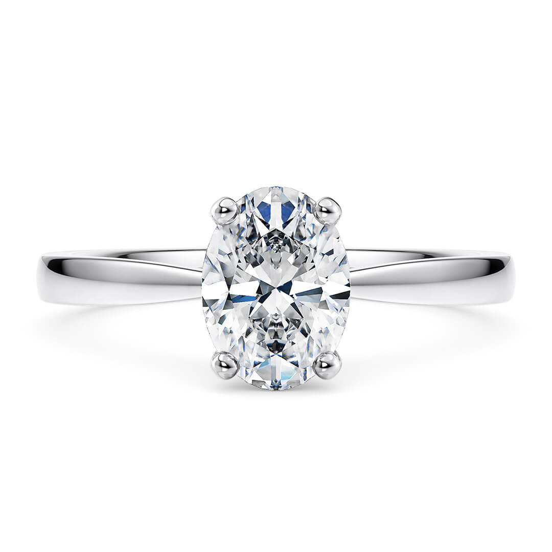 Engagement Ring in White Gold (18k) with Oval 1.22ct E SI1 Lab-Grown diamond