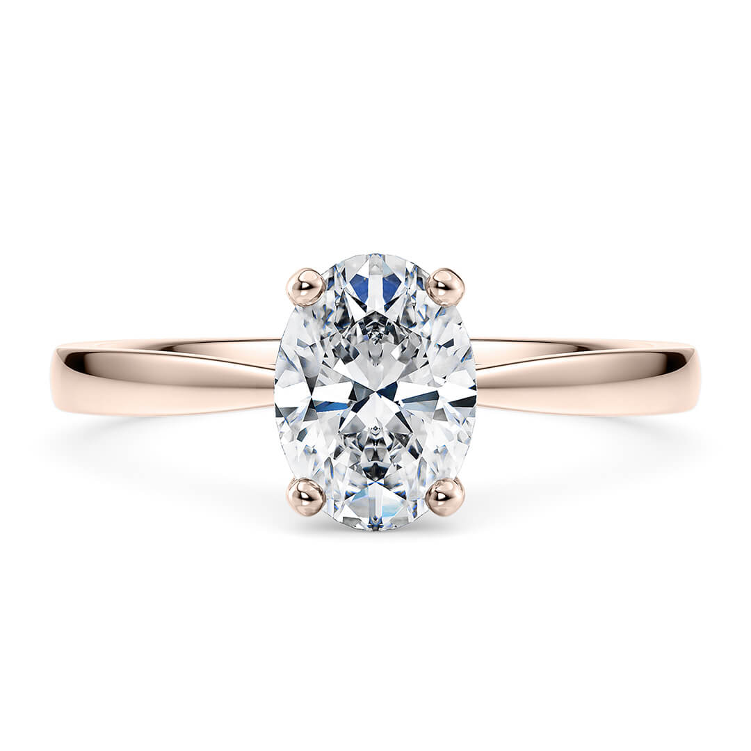 Engagement Ring in Rose Gold (18k) with Oval 0.51ct D VVS2 Lab-Grown diamond