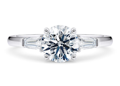 Alexandria in Oro blanco (9k) set with a Redondo cut diamante.