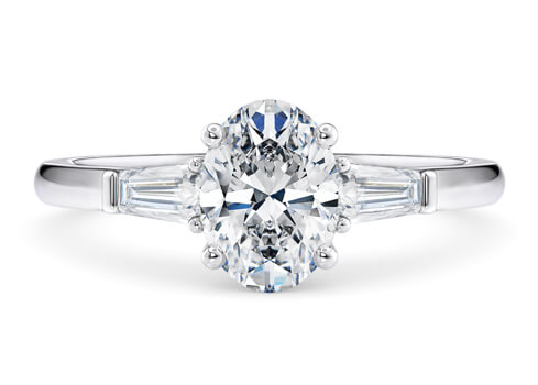 Alexandria in White Gold set with a Oval cut diamond.
