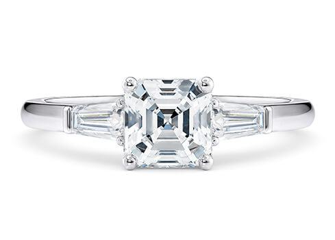 Alexandria in Vitguld (9k) set with a Asscher cut diamant.