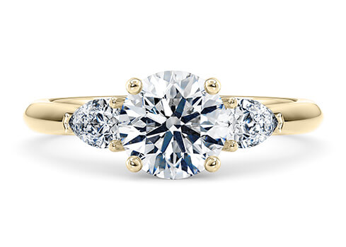 Florence in Gult guld (9k) set with a Rund cut diamant.