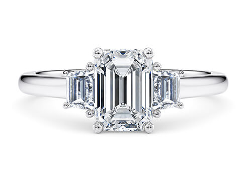 Imperia in Platinum set with a Emerald cut diamond.