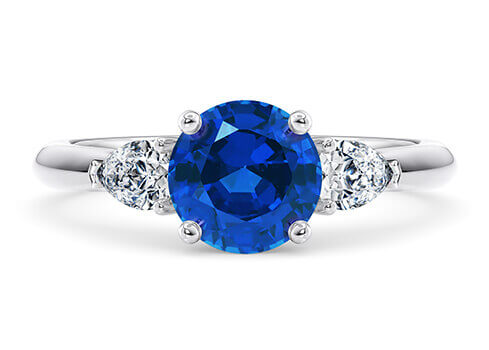 Florence in ذهب أبيض (9 قيراط) set with a مستدير cut ماسة.