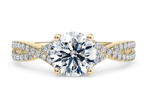 Lola in Žluté zlato set with a Kulaté cut diamant.
