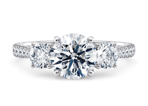 Lisbon in 白金（9K） set with a 圆形 cut 钻石.