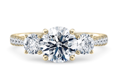 Lisbon in ذهب أصفر (9 قيراط) set with a مستدير cut ماسة.