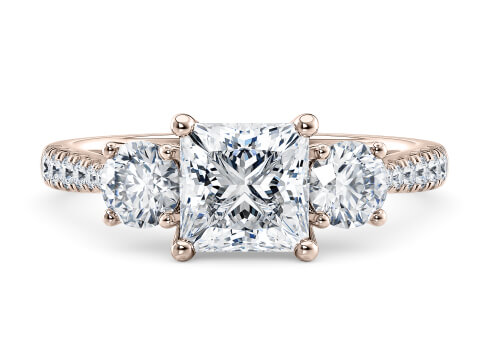 Lisbon in Rose Gold set with a Princess cut diamond.