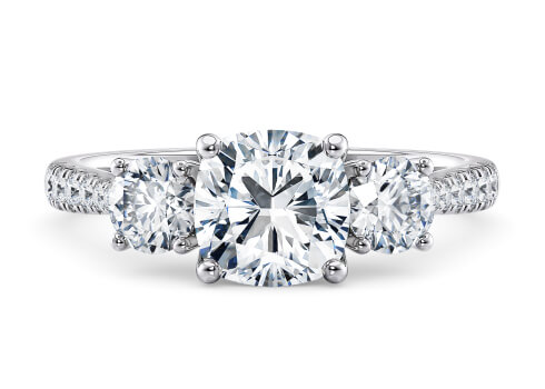 Lisbon in Бяло злато (9k) set with a Възглавница cut диамант.