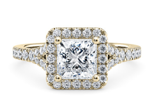 Battersea in Żółte złoto (9k) set with a Princess cut diament.