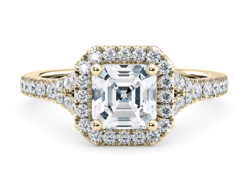Battersea in Gelbgold set with a Asscher cut diamant.
