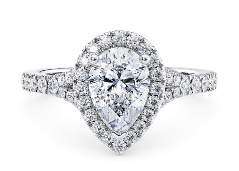 Battersea in Platinum set with a Pear cut diamond.