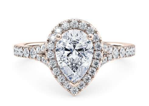 Battersea in Rose Gold set with a Pear cut diamond.