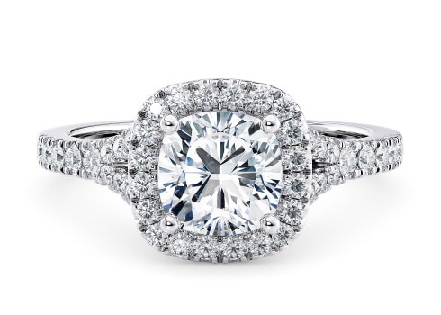 Battersea in Witgoud set with a Cushion cut diamant.
