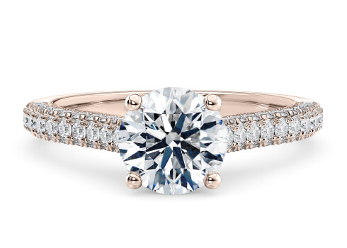 Bloomsbury in Rose Gold set with a Round cut diamond.