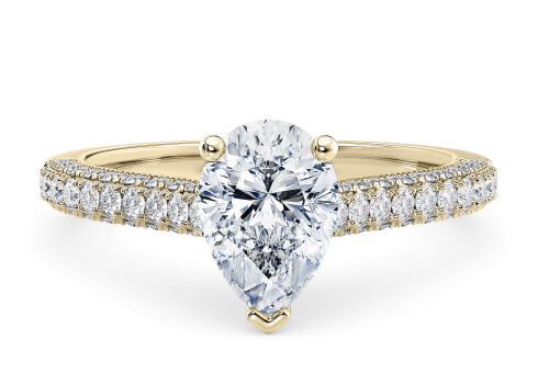 Bloomsbury in Yellow Gold set with a Pear cut diamond.