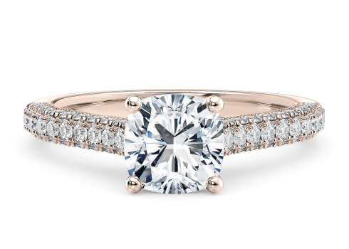 Bloomsbury in Rose Gold set with a Cushion cut diamond.