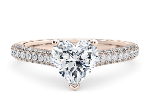 Bloomsbury in Rose Gold set with a Heart cut diamond.