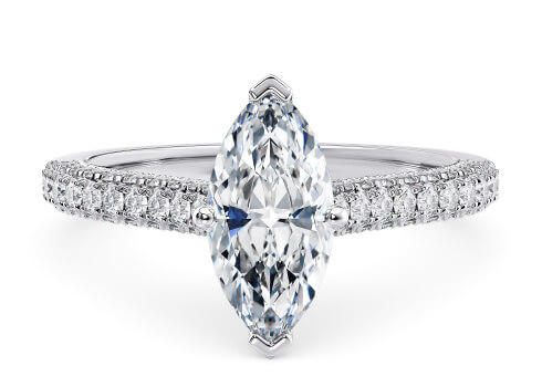 Bloomsbury in Weißgold set with a Marquise cut diamant.