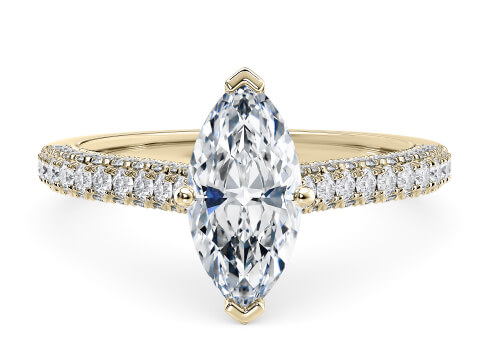 Bloomsbury in Gelbgold set with a Marquise cut diamanten.