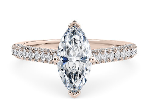 Bloomsbury in Roségold set with a Marquise cut diamanten.
