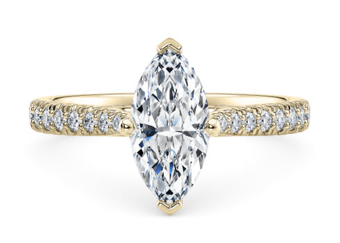 Kindrea in Or jaune set with a Marquise cut diamant.