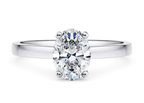 1477 Classic in White Gold set with a Oval cut diamond.