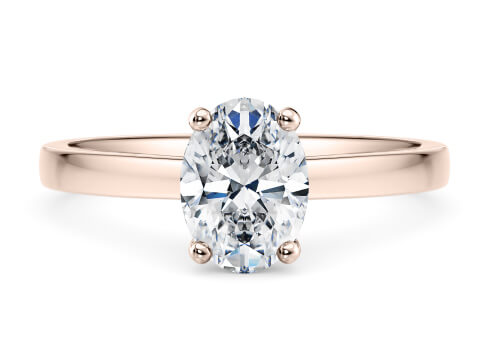 1477 Classic in Rose Gold set with a Oval cut diamond.