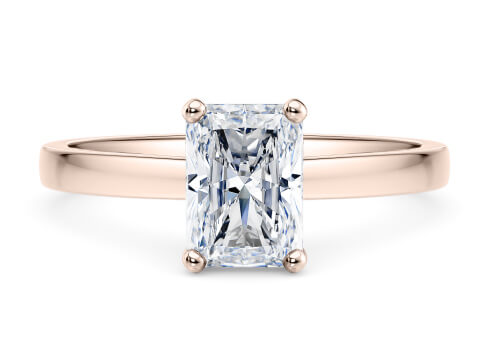 1477 Classic in Rose Gold set with a Radiant cut diamond.