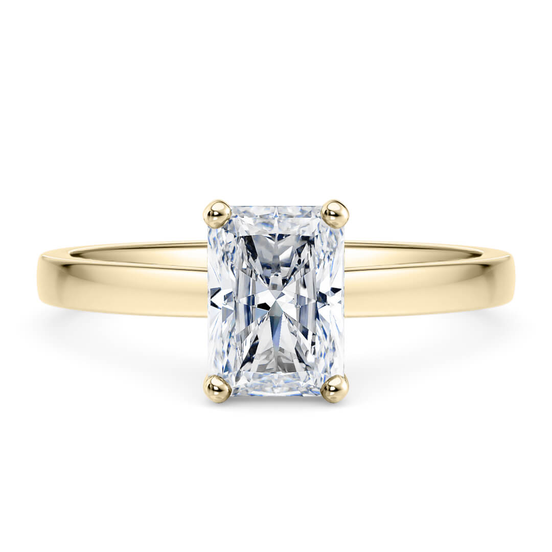 Diamond Ring – Yellow Gold (18k) with Radiant Cut Diamond (0.30ct)