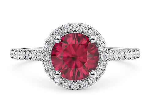 Aphrodite in White Gold set with a Round cut Ruby.