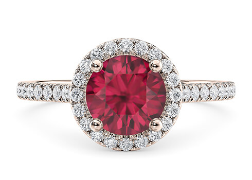 Aphrodite in Aur Roz set with a Rotund cut diamant.