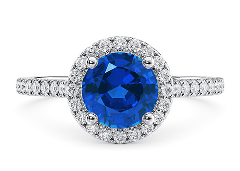 Aphrodite in ذهب أبيض (9 قيراط) set with a مستدير cut ماسة.