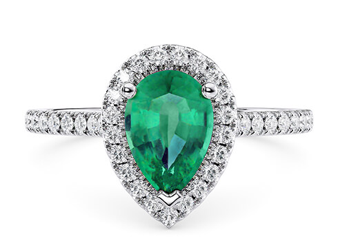 Aphrodite in Białe złoto (9k) set with a Gruszka cut diament.