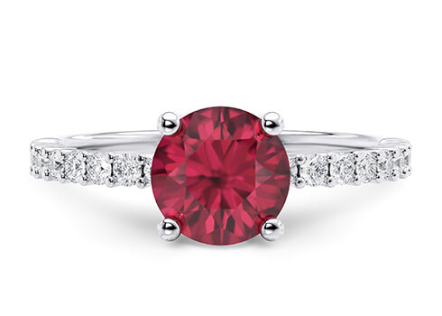Duchess in White Gold set with a Round cut Ruby.