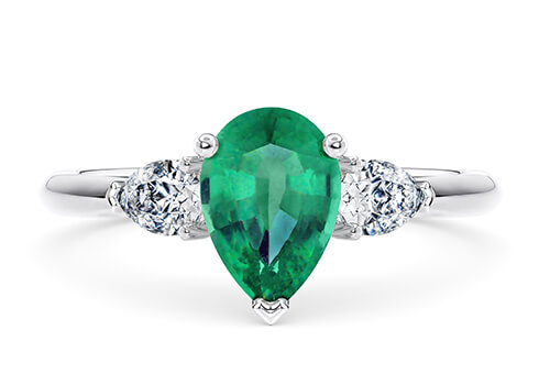 Florence in Białe złoto (9k) set with a Gruszka cut diament.