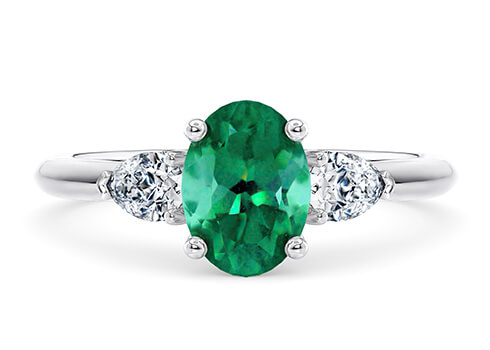 Florence in Bílé zlato set with a Oválný cut diamant.