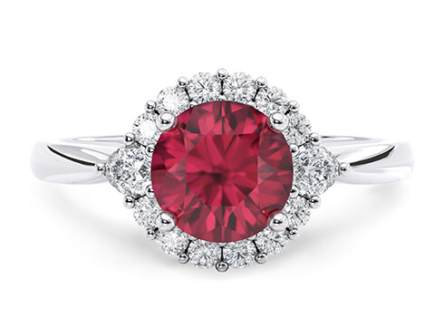 Hampstead in White Gold set with a Round cut Ruby.