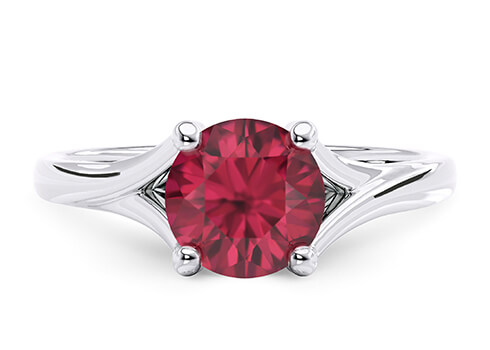 Hanover in White Gold set with a Round cut Ruby.