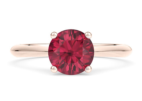 Iris in Aur Roz set with a Rotund cut diamant.