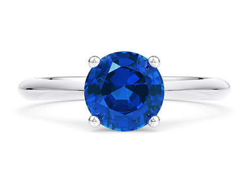 Iris in ذهب أبيض (9 قيراط) set with a مستدير cut ماسة.