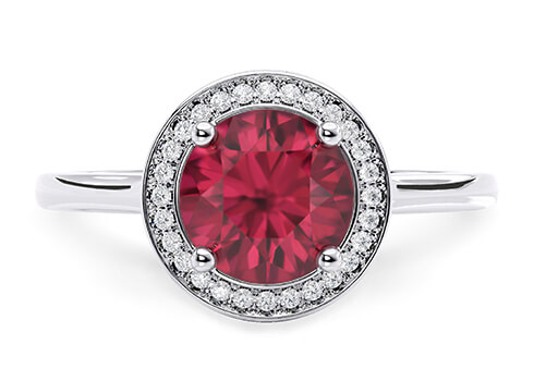 Minerva in White Gold set with a Round cut Ruby.