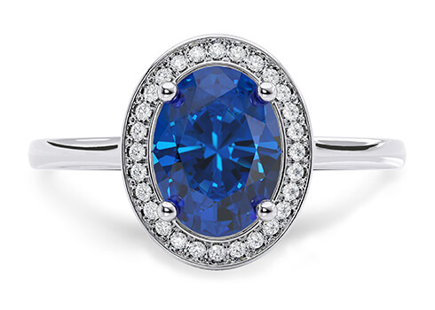 Minerva in Hvitt gull (9k) set with a Oval cut diamant.