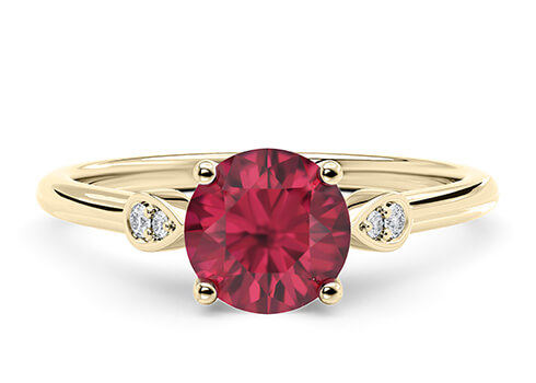 Primrose Engagement Ring in Guld set with a Rund cut diamant.