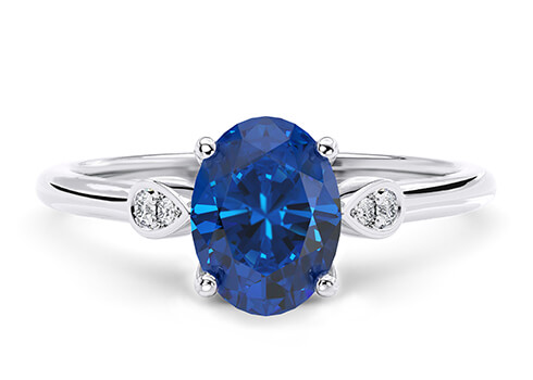 Primrose Engagement Ring in Hvitt gull (9k) set with a Oval cut diamant.