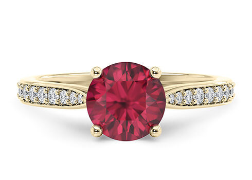 Victoria in Guld set with a Rund cut diamant.