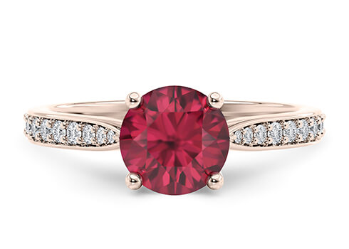 Victoria in Aur Roz set with a Rotund cut diamant.