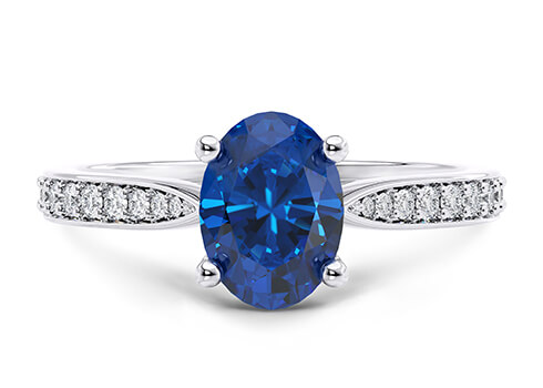 Victoria in Hvitt gull (9k) set with a Oval cut diamant.