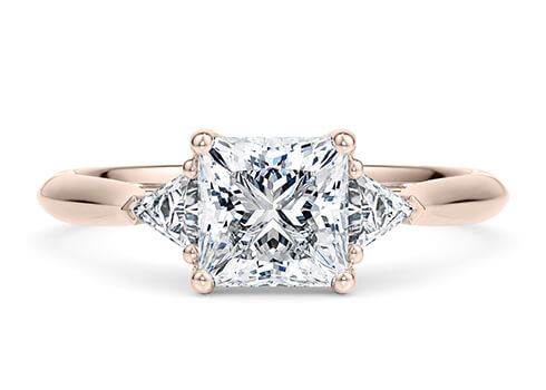 Paris in Rose Gold set with a Princess cut diamond.
