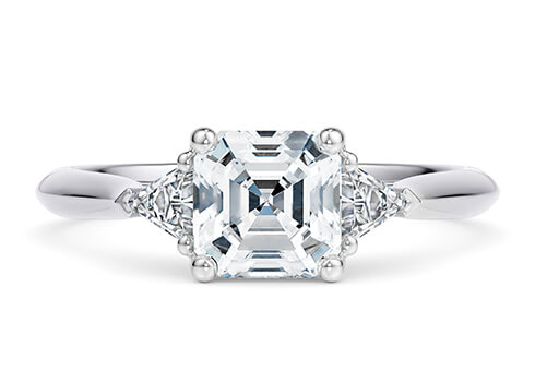 Paris in Vitguld (9k) set with a Asscher cut diamant.